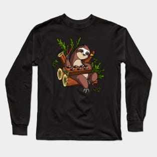 Sloth Eating Sushi Long Sleeve T-Shirt